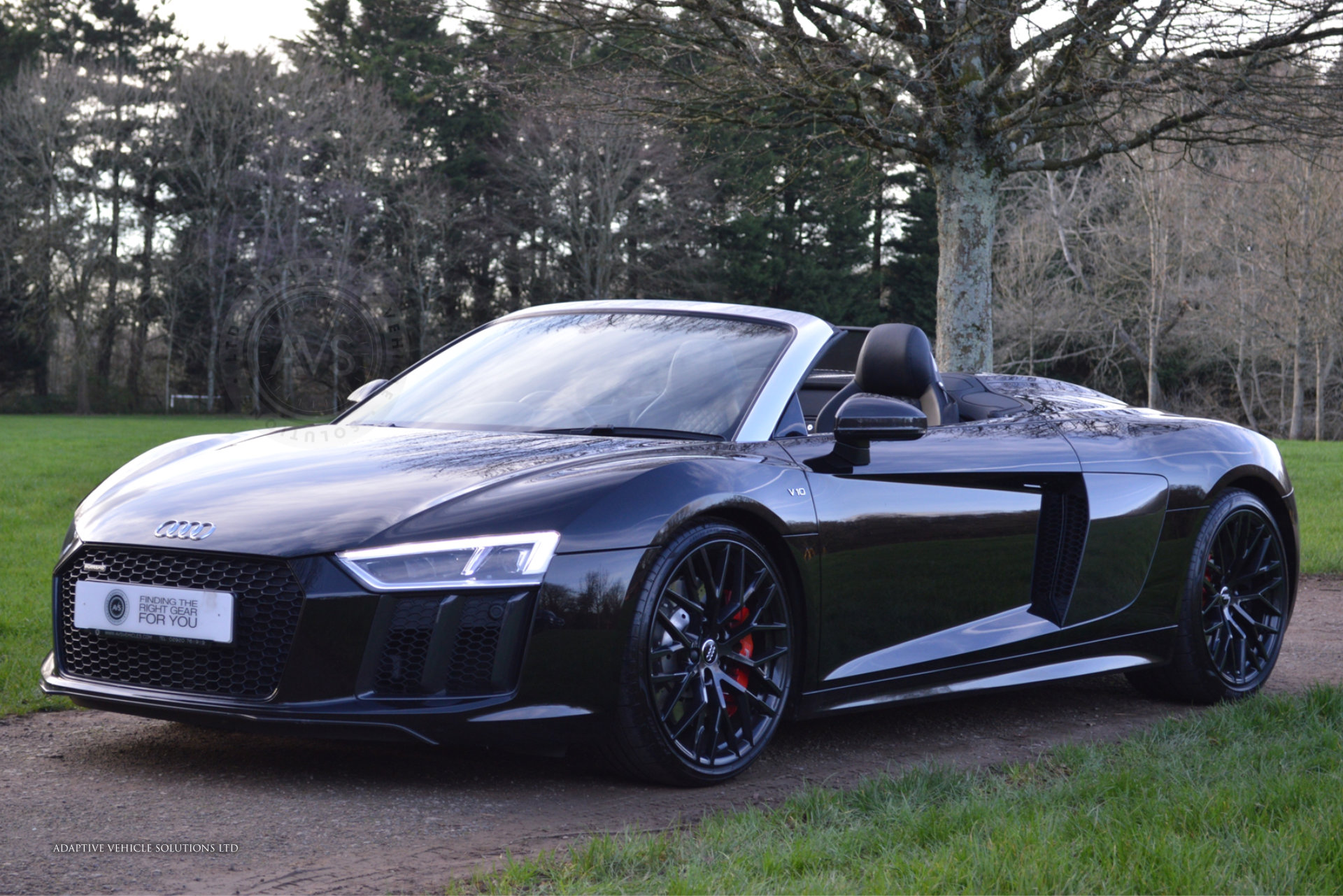 audi r8 black convertible