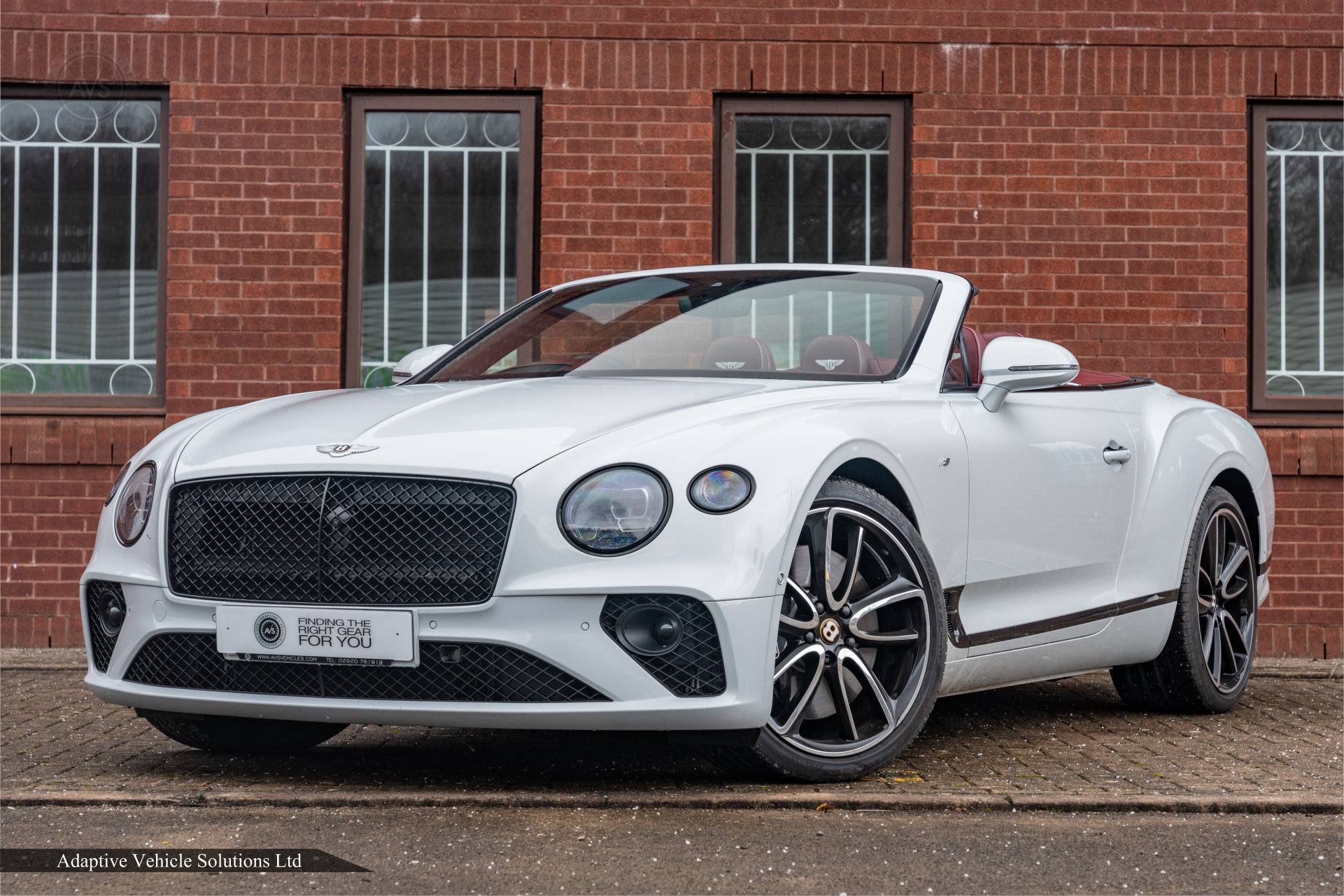Bentley Continental GTC Mulliner White V8 near side front view