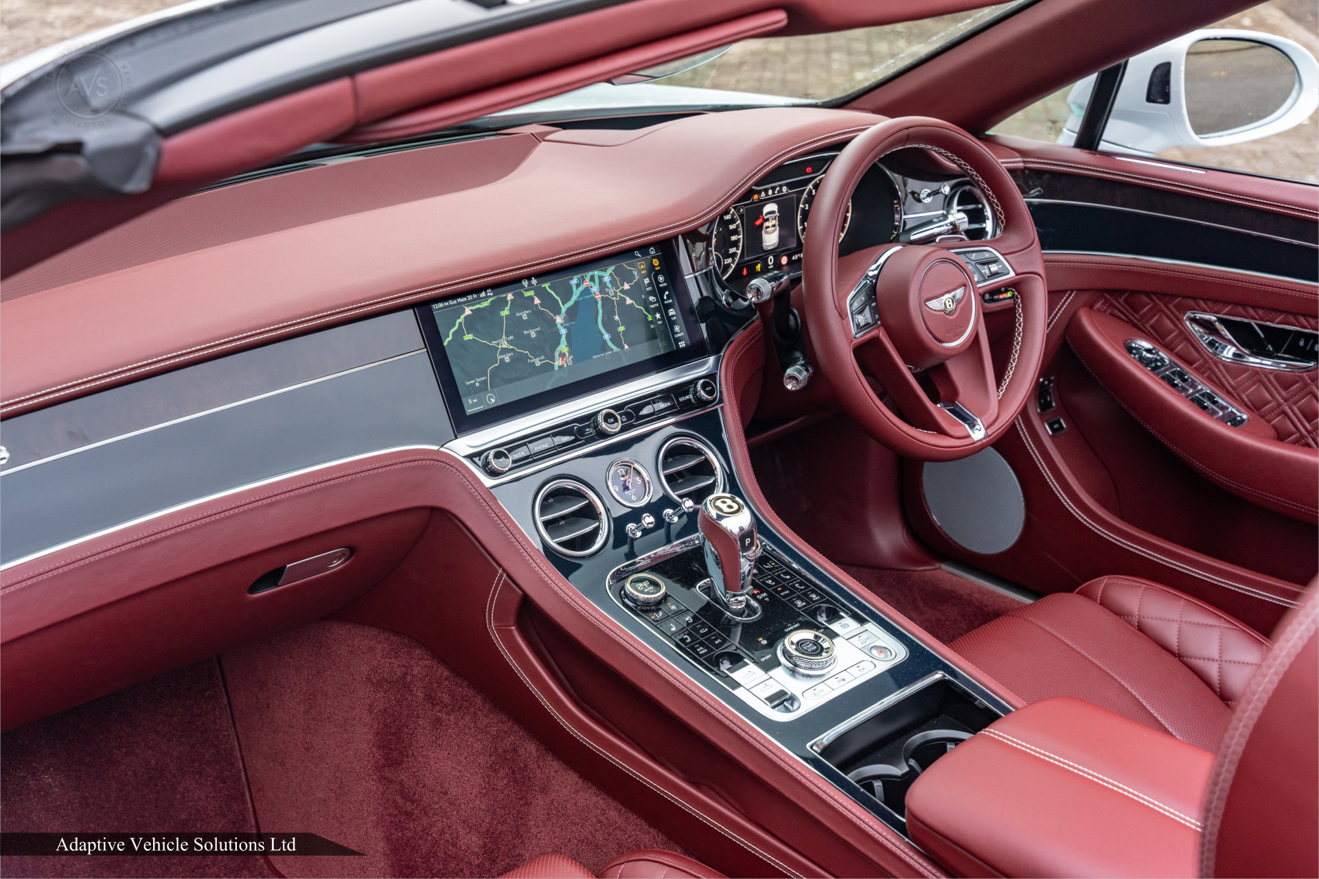Bentley Continental GTC Mulliner White V8 passenger side interior view