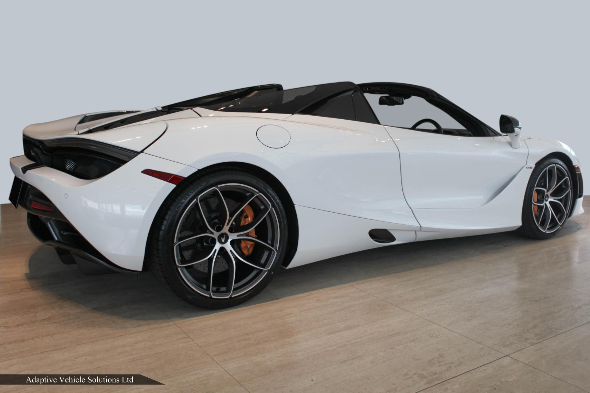 2021 McLaren 720s Spider Pearl White off side rear view