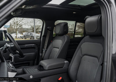 2022 Carpathian Grey Land Rover Defender D300 X-Dynamic HSE passenger side seating view