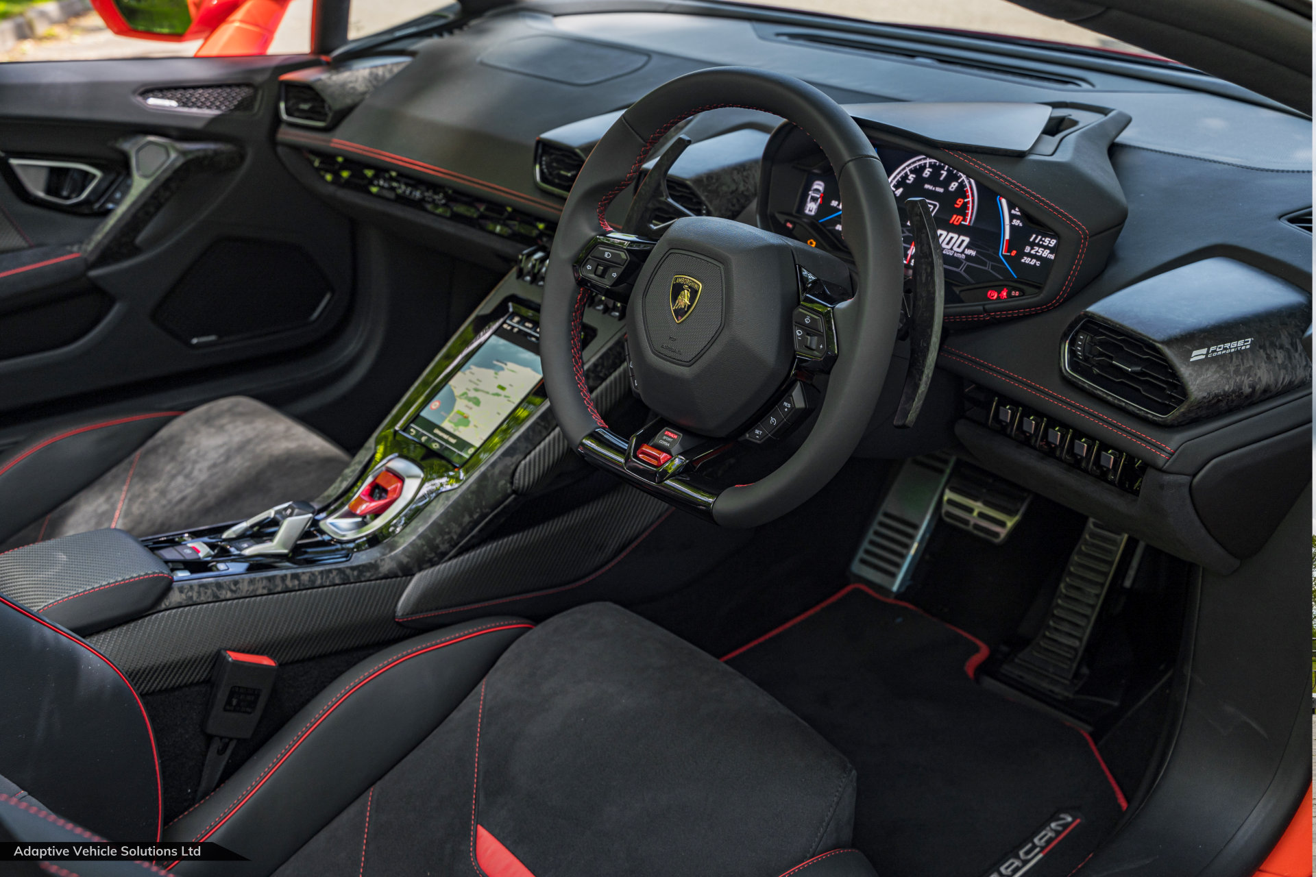 2021 Lamborghini Huracan Evo Spyder driver side interior view