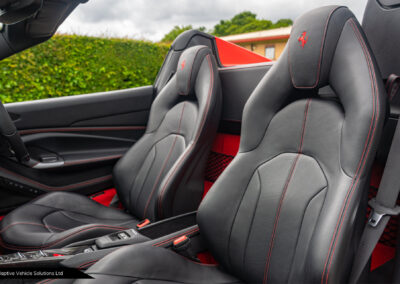 2021 21 Ferrari F8 Spider Rosso Nero passenger side interior view