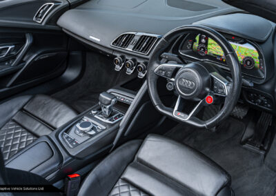 2017 Audi R8 Spyder V10 Black drivers side interior view