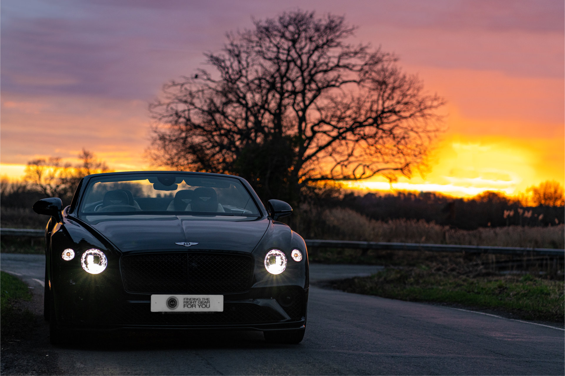 Sunset with a Bentley Continental GTC Mulliner V8