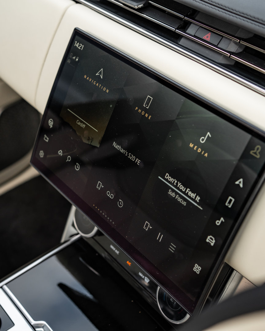 13.1-inch infotainment system in a range rover