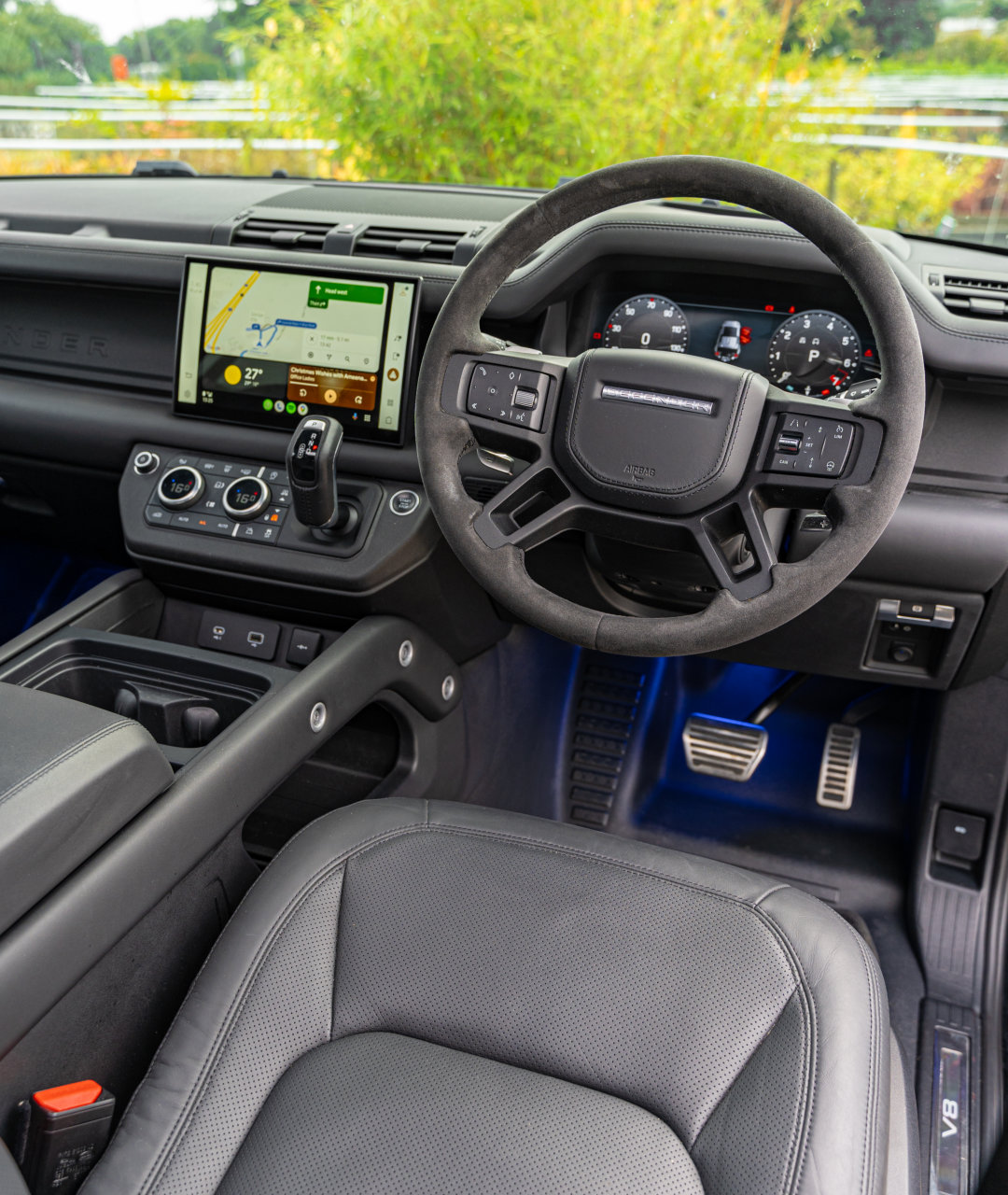 Land Rover Defender 110 V8 driver side interior