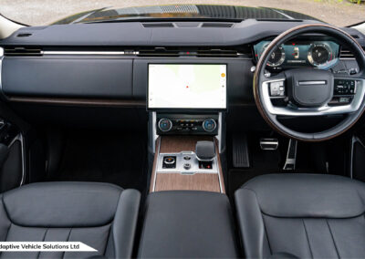 2022 Range Rover D300 HSE Santorini Black cockpit wide angle
