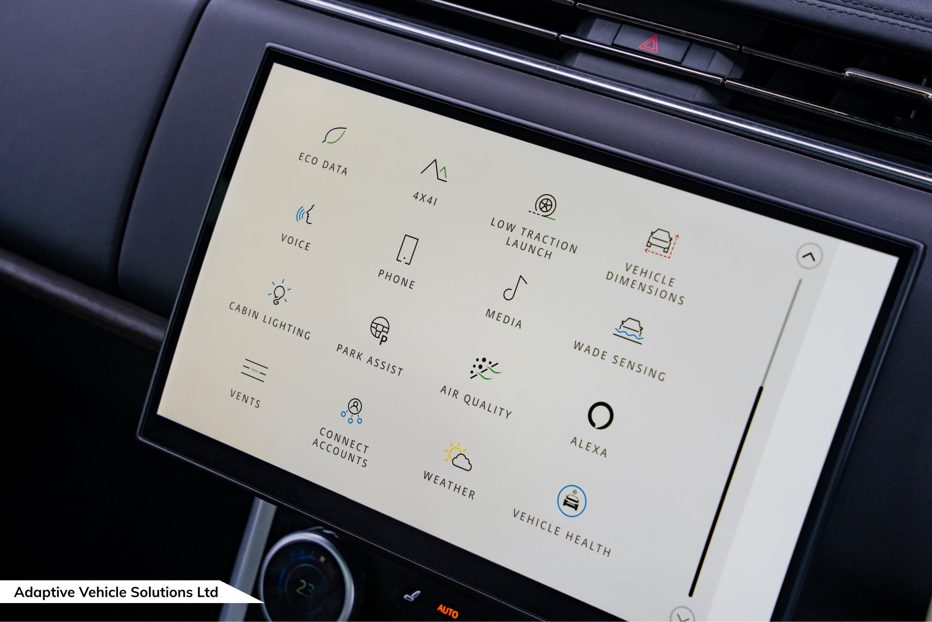 2022 Range Rover D300 HSE Santorini Black infotainment menu page 2
