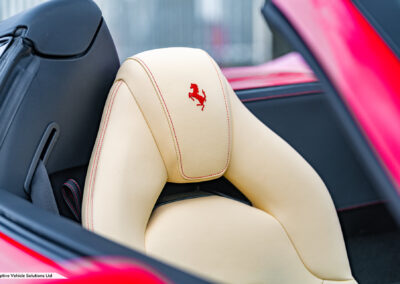 2019 Ferrari 488 Spider GTS Rosso Crema seat backs contrast stitching