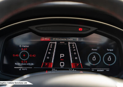 2023 73 Audi RS6 Performance Carbon Vorsprung Daytona Grey runway driver display