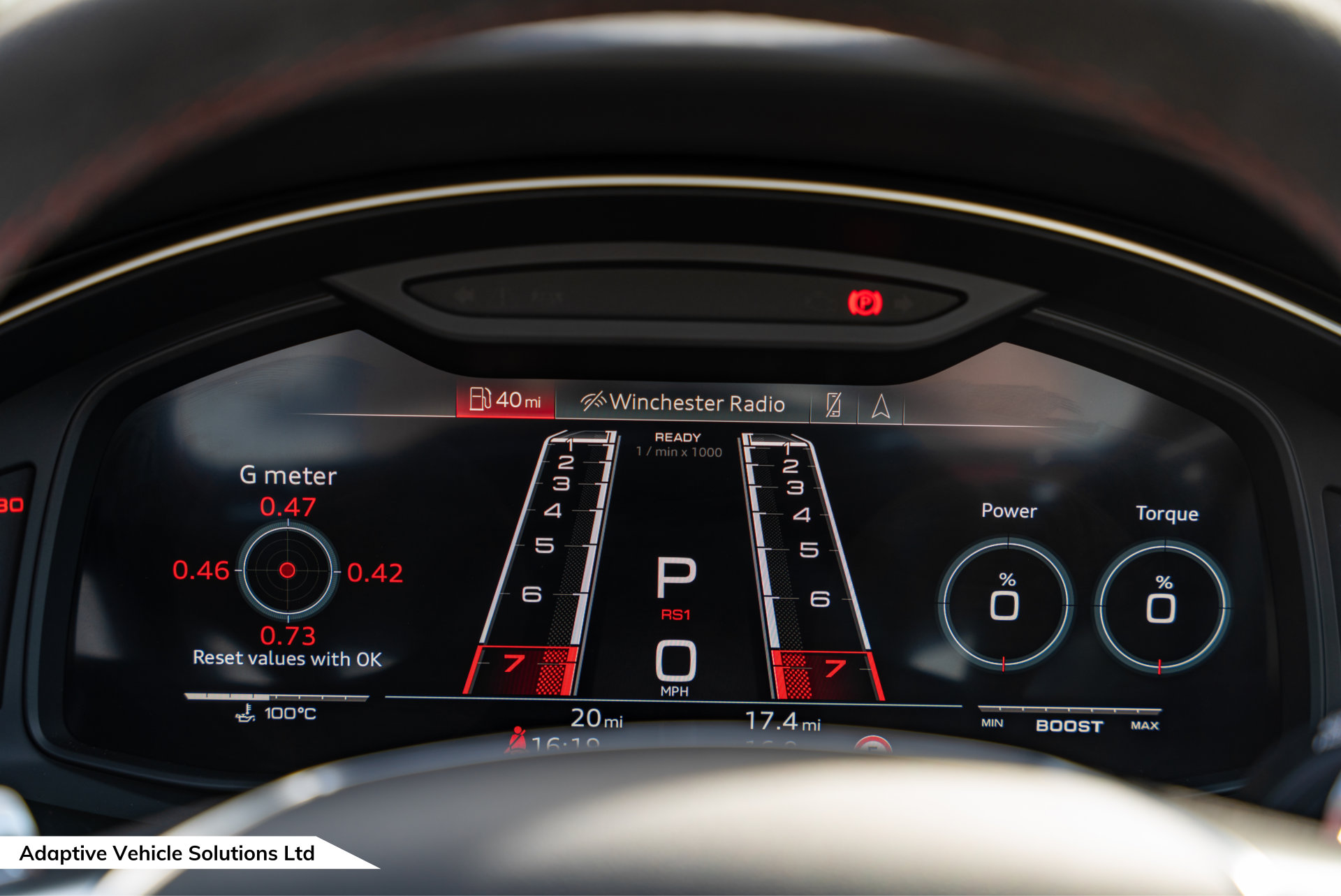 2023 73 Audi RS6 Performance Carbon Vorsprung Daytona Grey runway driver display
