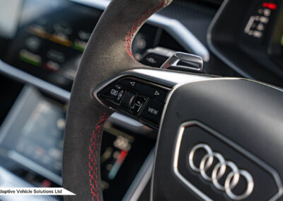 2023 73 Audi RS6 Performance Carbon Vorsprung Daytona Grey left steering wheel controls