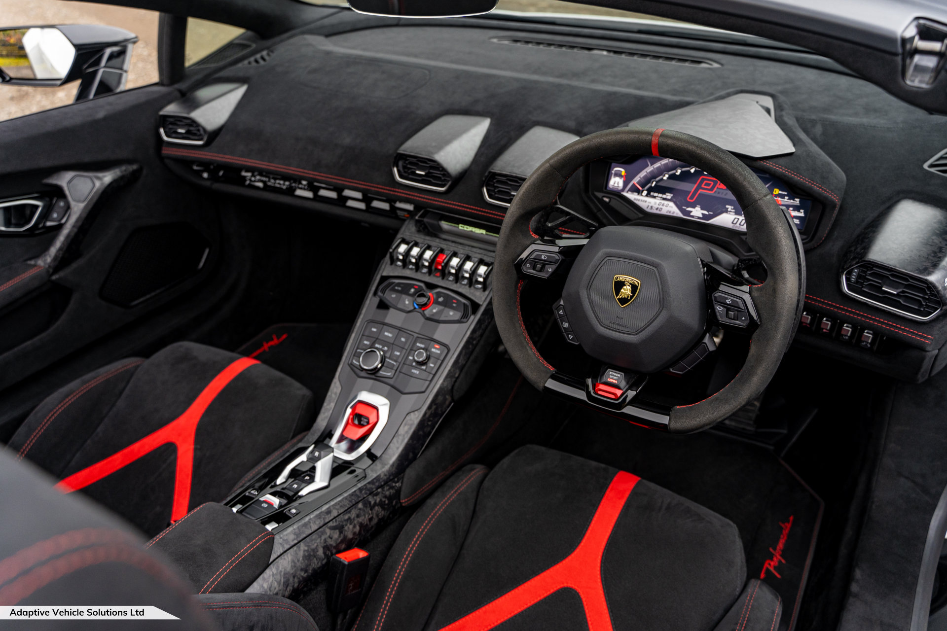 2019 Lamborghini Huracan LP640 Performante Spyder Bianco Monocerus driver side interior