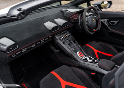 2019 Lamborghini Huracan LP640 Performante Spyder Bianco Monocerus passenger side interior