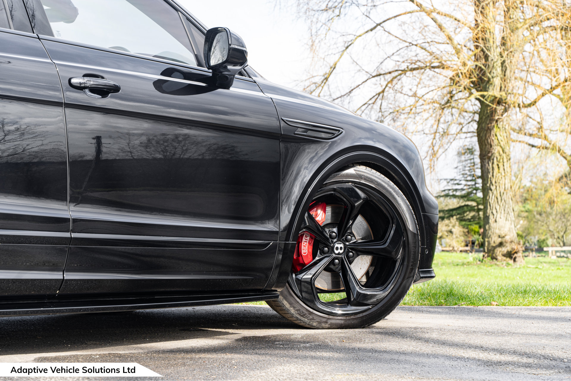 2022 Bentley Bentayga S Black off side direction 22-inch wheels