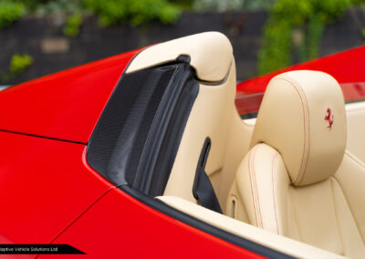 2014 Ferrari 458 Spider Rosso Corsa Crema carbon fibre b pillar