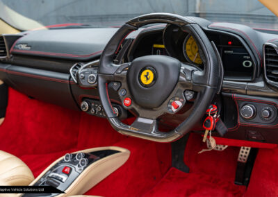 2014 Ferrari 458 Spider Rosso Corsa Crema driver side interior