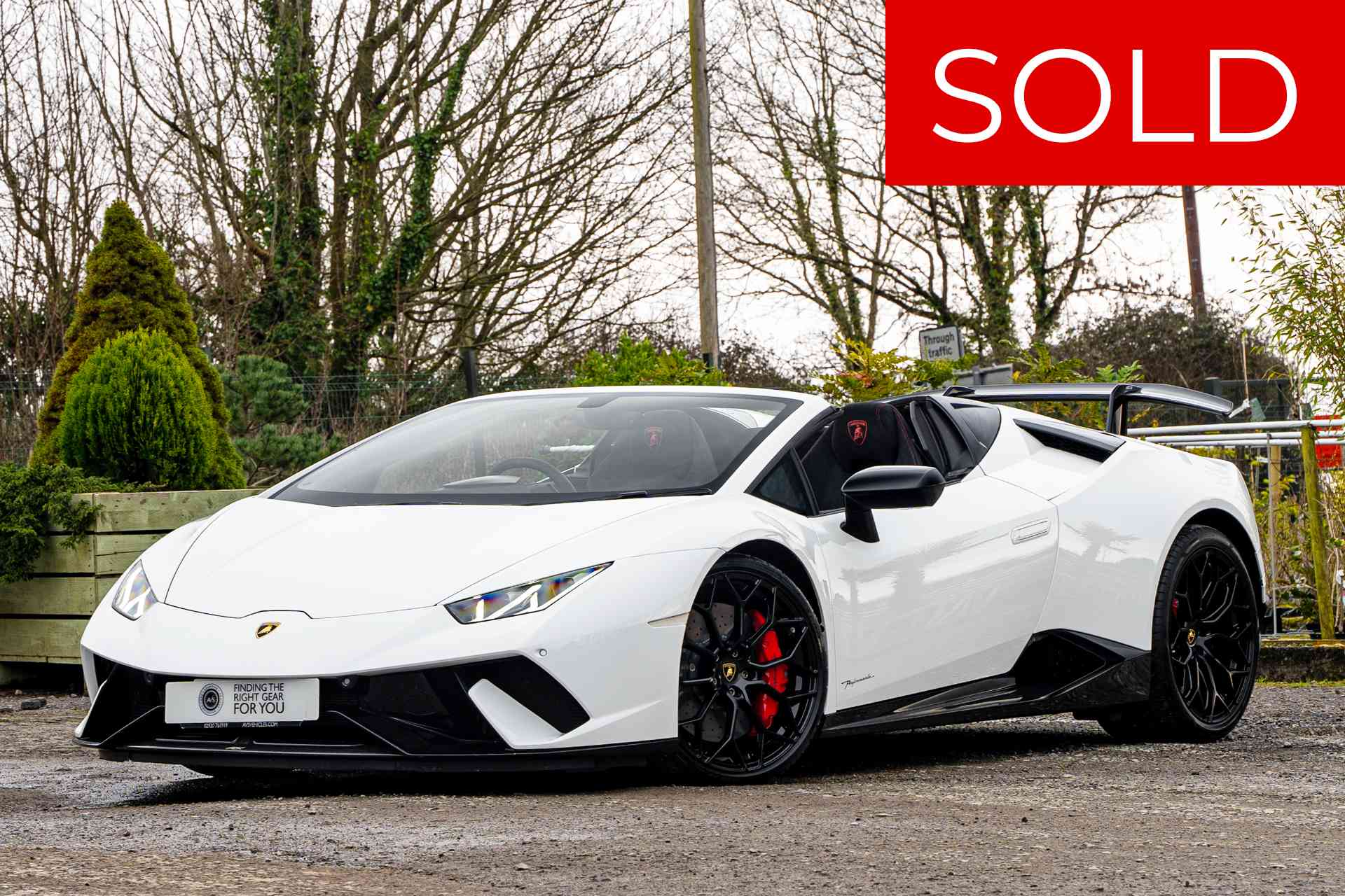 2019 Lamborghini Huracan LP640 Performante Spyder Bianco Monocerus near side front sold