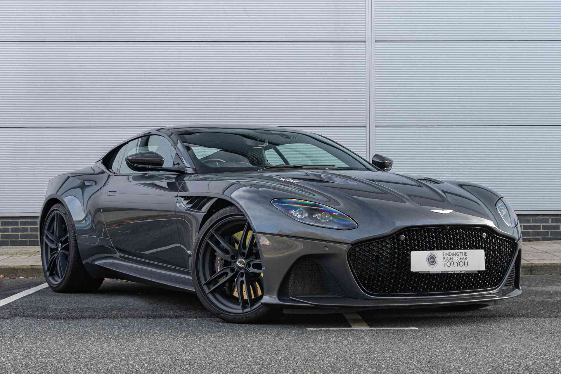 Aston Martin DBS Superleggera in grey off side front quarter